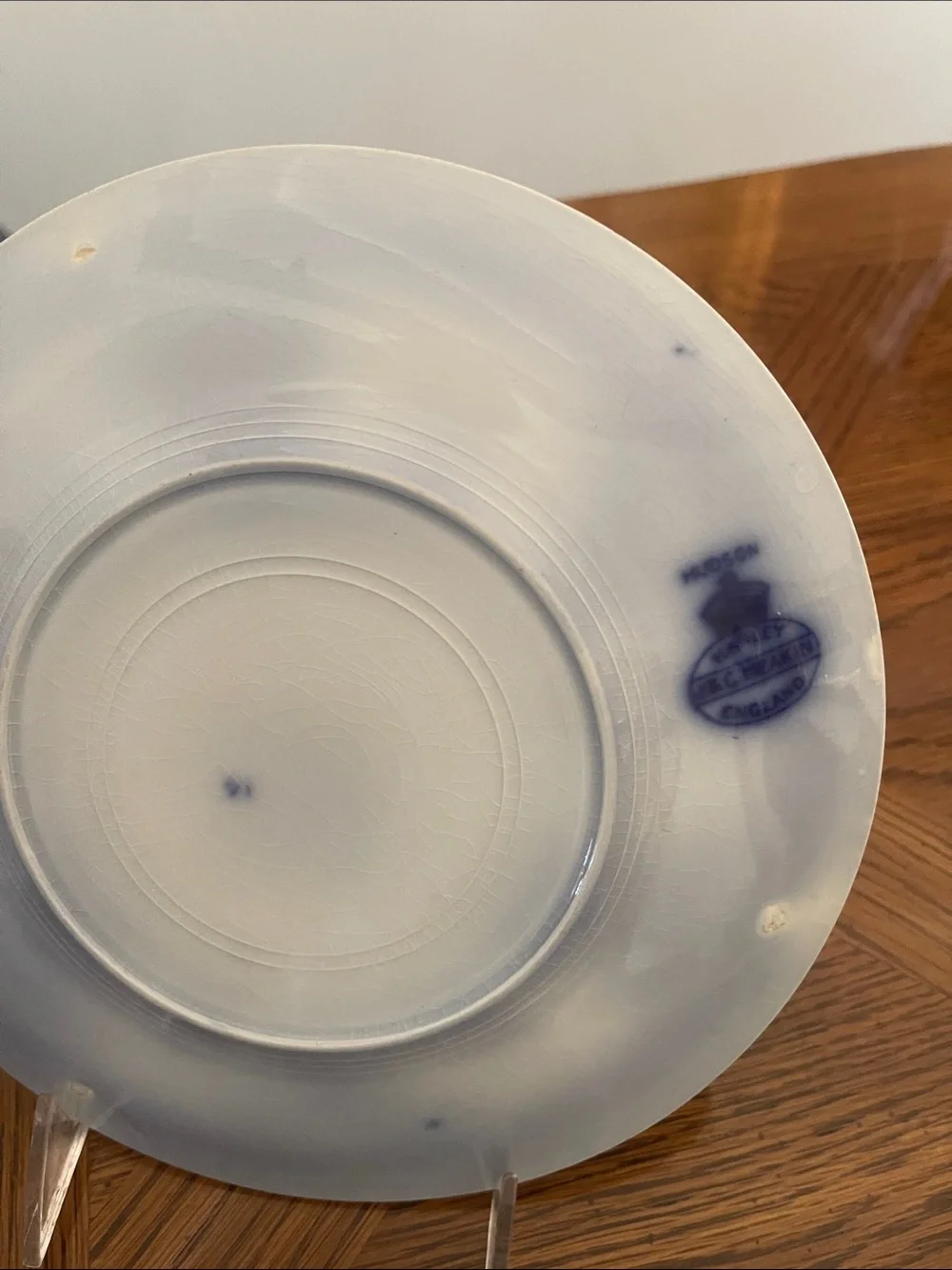 Blue Floral Porcelain Dinner Plate - Elegant Blue Pattern